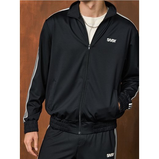 Sinsay - Rozpinana bluza z napisem - czarny ze sklepu Sinsay w kategorii Bluzy męskie - zdjęcie 186665656