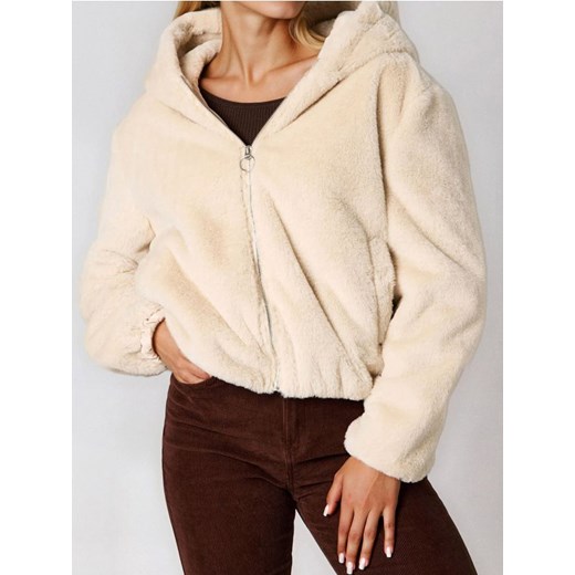 Sinsay - Kurtka rozpinana z kapturem - kremowy ze sklepu Sinsay w kategorii Kurtki damskie - zdjęcie 186665688