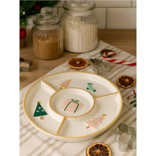 Sinsay - Taca do serwowania z motywem świątecznym - biały ze sklepu Sinsay w kategorii Misy i tace dekoracyjne - zdjęcie 186665745