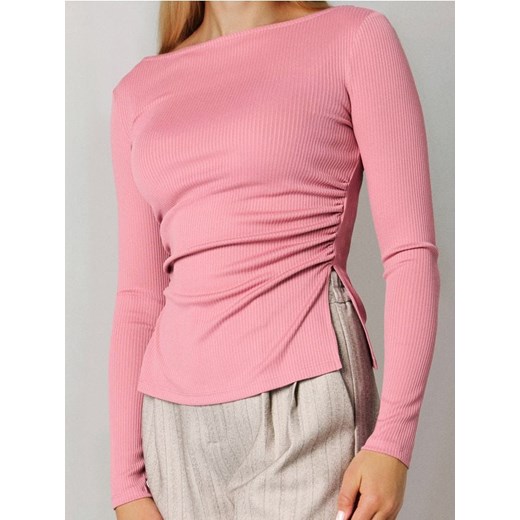 Sinsay - Bluzka z marszczeniami - różowy ze sklepu Sinsay w kategorii Bluzki damskie - zdjęcie 186665806