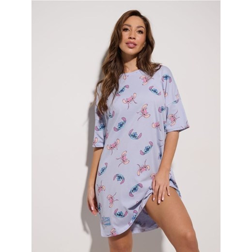 Sinsay - Koszula nocna ze wzorkiem Lilo & Stitch - błękitny - id: 814EU-05X - marki Sinsay - 186665858 Sinsay - Koszula nocna ze wzorkiem Lilo & Stitch - błękitny ze sklepu Sinsay w kategorii Koszule nocne - zdjęcie 186665858