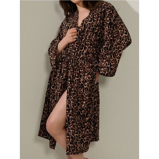 Sinsay - Szlafrok z wiązaniem ze wzorkiem - wielobarwny ze sklepu Sinsay w kategorii Szlafroki damskie - zdjęcie 186665866