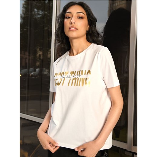 Sinsay - Koszulka z nadrukiem - biały Sinsay XL Sinsay