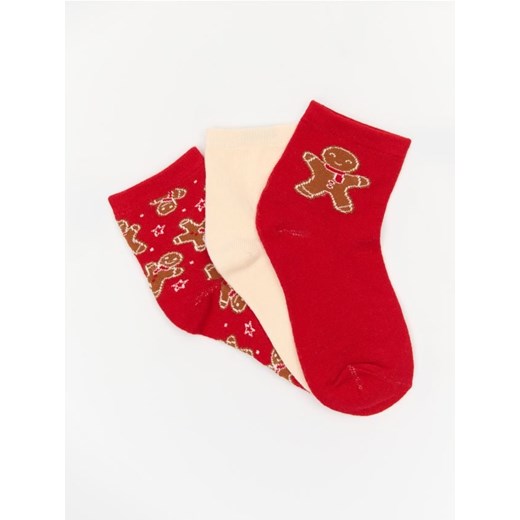 Sinsay - Skarpetki z motywem ludzika piernikowego 3 pack - wielobarwny ze sklepu Sinsay w kategorii Skarpetki dziecięce - zdjęcie 186665919