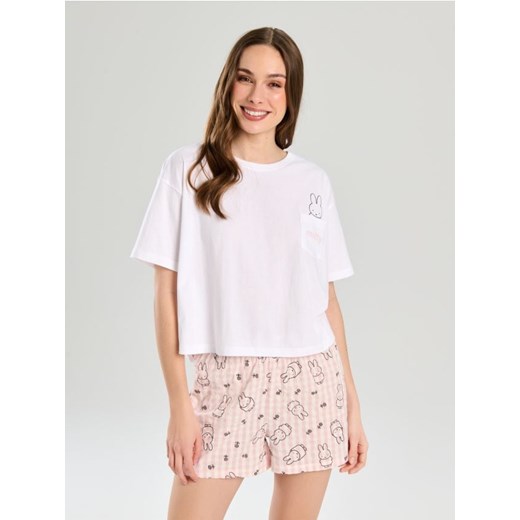 Sinsay - Bawełniana piżama dwuczęściowa Miffy - biały ze sklepu Sinsay w kategorii Piżamy damskie - zdjęcie 186665965