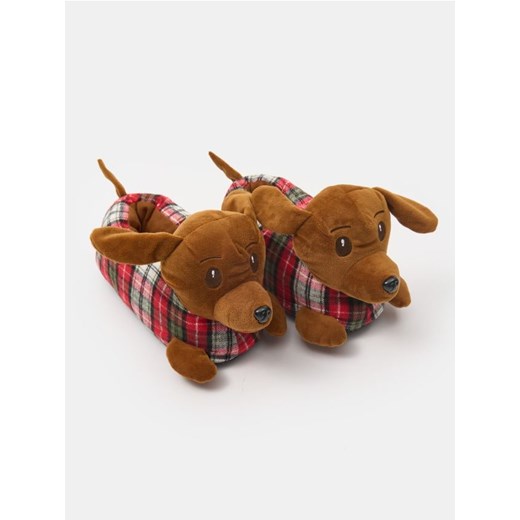 Sinsay - Kapcie z motywem psa - brązowy ze sklepu Sinsay w kategorii Kapcie damskie - zdjęcie 186667778