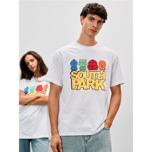 Sinsay - Bawełniana koszulka comfort South Park - biały ze sklepu Sinsay w kategorii T-shirty męskie - zdjęcie 186667779