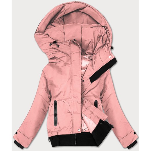 Krótka kurtka damska ze ściągaczami J Style różowa (16M9215-51) ze sklepu goodlookin.pl w kategorii Kurtki damskie - zdjęcie 186668978