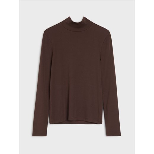 Sinsay - Bluzka z długim rękawem - brązowy Sinsay M Sinsay