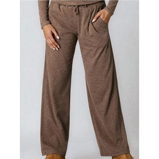 Sinsay - Spodnie wide leg basic - brązowy ze sklepu Sinsay w kategorii Spodnie damskie - zdjęcie 186669145