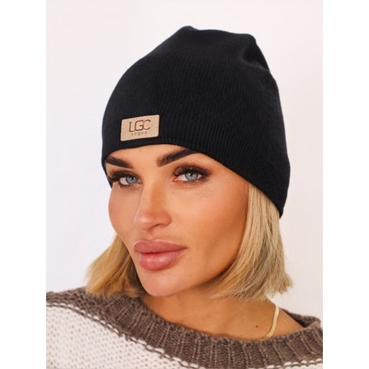 CZAPKA DAMSKA PRZEJŚCIOWA Z DODATKIEM WEŁNY- CZARNA ze sklepu olika.com.pl w kategorii Czapki zimowe damskie - zdjęcie 186669425