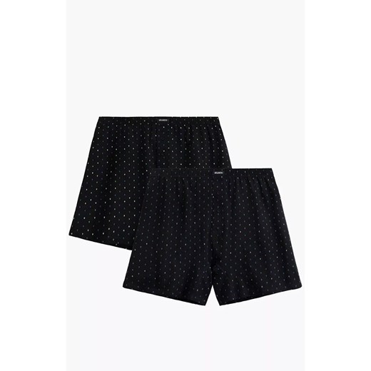 2-pack bokserki męskie luźne 2MBX-081-CZARNY, Kolor czarny-wzór, Rozmiar M, ATLANTIC ze sklepu Primodo w kategorii Majtki męskie - zdjęcie 186671145
