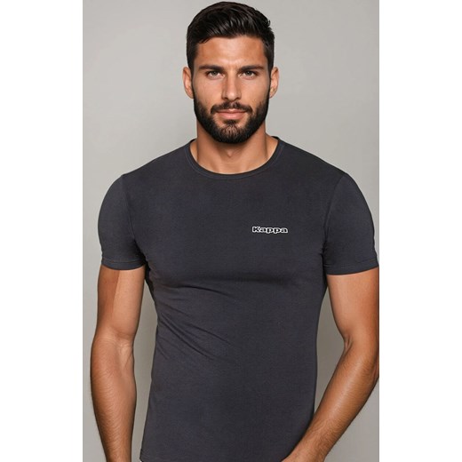 Kappa koszulka męska bawełniana z krótkim rękawem czarna K1304, Kolor antracytowy, Rozmiar M, Kappa ze sklepu Intymna w kategorii T-shirty męskie - zdjęcie 186671377