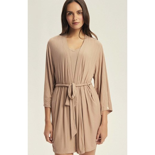 Esotiq szlafrok damski Jenius 44109-80X, Kolor beżowy, Rozmiar L/XL, Esotiq ze sklepu Intymna w kategorii Szlafroki damskie - zdjęcie 186671418