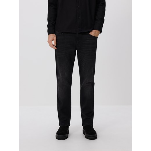 Reserved - Jeansy slim z efektem sprania - czarny ze sklepu Reserved w kategorii Jeansy męskie - zdjęcie 186672755