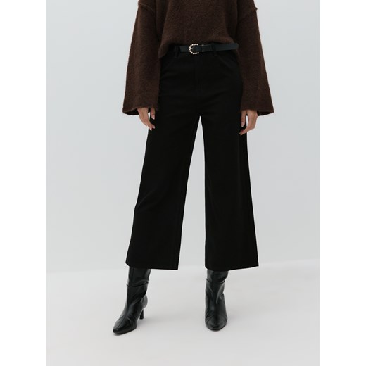 Reserved - Jeansy culotte z paskiem - czarny ze sklepu Reserved w kategorii Jeansy damskie - zdjęcie 186673036