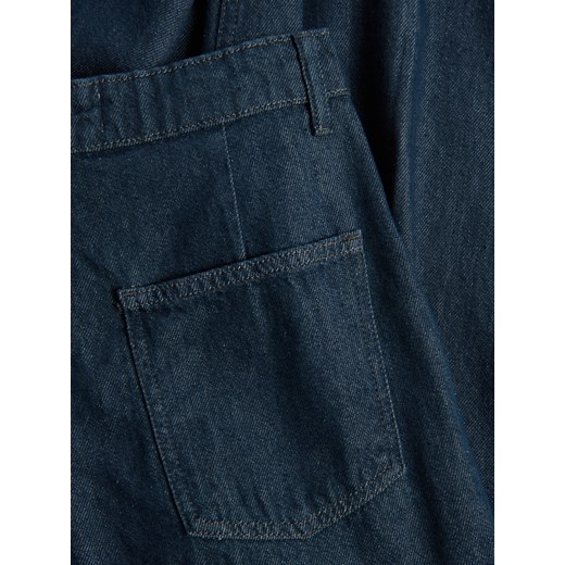 Reserved - Jeansy wide leg z zakładkami - granatowy Reserved 40 Reserved