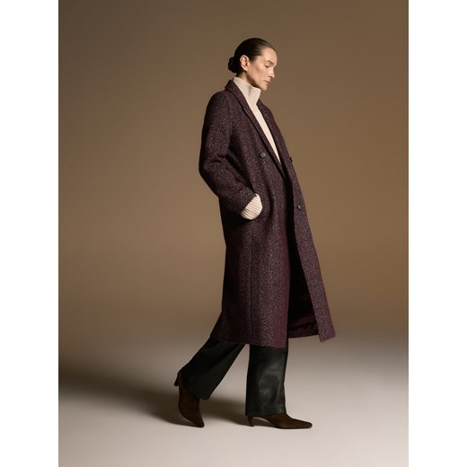 Reserved - Płaszcz z wełną - karminowy Reserved XL Reserved