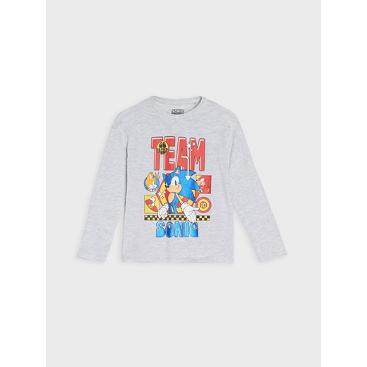 Sinsay - Bawełniana koszulka z nadrukiem Sonic the Hedgehog - szary Sinsay 104 (3-4 l) Sinsay