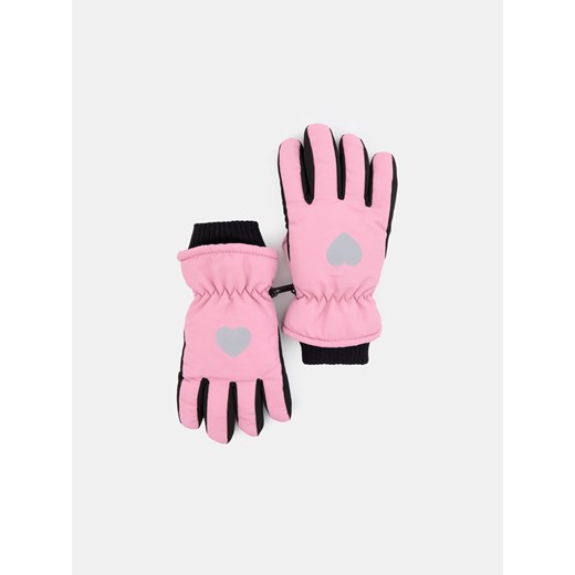 Sinsay - Wodoodporne rękawiczki z polarową wyściółką - różowy Sinsay M Sinsay