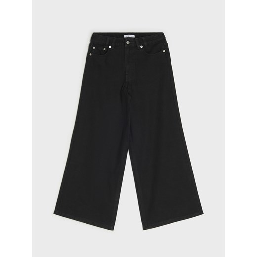 Sinsay - Jeansy wide leg - czarny Sinsay 152 (11-12 l) Sinsay