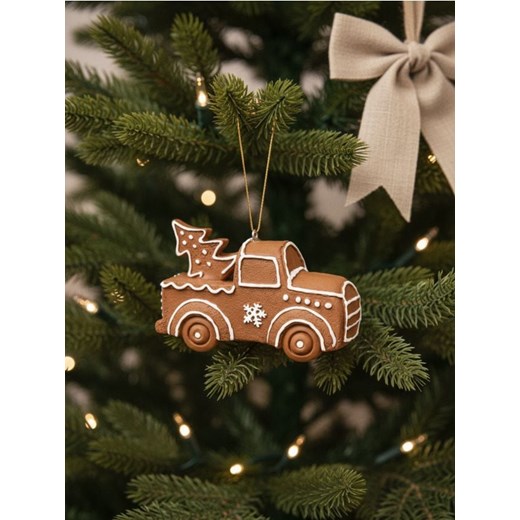 Sinsay - Dekoracja świąteczna w kształcie samochodu z choinką - brązowy Sinsay One Size Sinsay