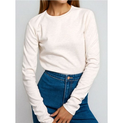 Sinsay - Bluzka z długimi rękawami - kremowy Sinsay XL Sinsay