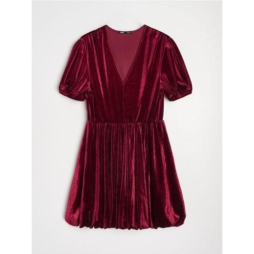 Sinsay - Sukienka mini bombka - brązowy Sinsay M Sinsay