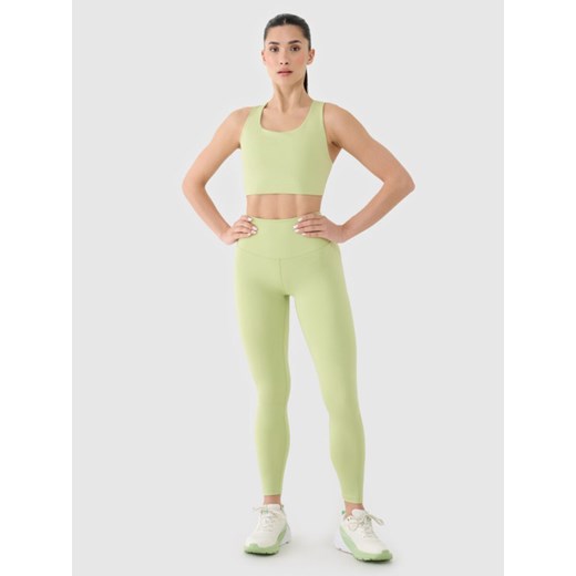 Damskie legginsy treningowe 4F 4FRSS25TFTIF306 - zielone ze sklepu Sportstylestory.com w kategorii Spodnie damskie - zdjęcie 186674655