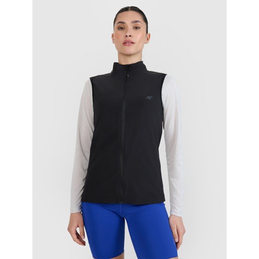 Damski bezrękawnik do biegania 4F 4FWSS25TVJAF246 - czarny ze sklepu Sportstylestory.com w kategorii Kamizelki damskie - zdjęcie 186674686