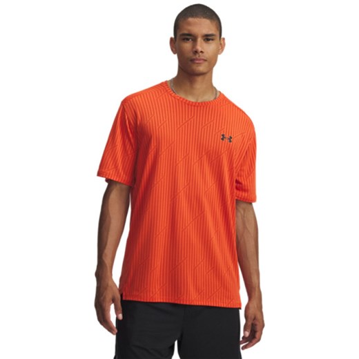 Męska koszulka treningowa Under Armour UA Tech Vent Jacquard - pomarańczowa ze sklepu Sportstylestory.com w kategorii T-shirty męskie - zdjęcie 186674716