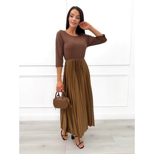 Czekoladowa Sukienka z Plisowanym Dołem Modnakiecka.pl 38 ModnaKiecka.pl