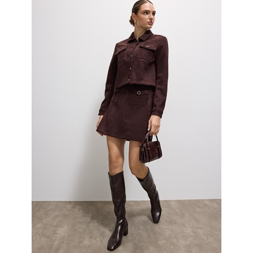 Mohito - Czekoladowa spódnica mini - ciemnobrązowy Mohito 38 Mohito