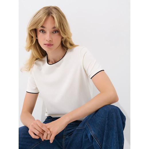 Mohito - Sweter z wiskozą - kremowy ze sklepu Mohito w kategorii Bluzki damskie - zdjęcie 186676837