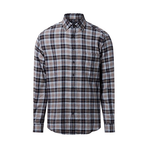 Andrew James Męska koszula flanelowa Mężczyźni Regular Fit Bawełna antracytowy w kratkę ze sklepu vangraaf w kategorii Koszule męskie - zdjęcie 186677277