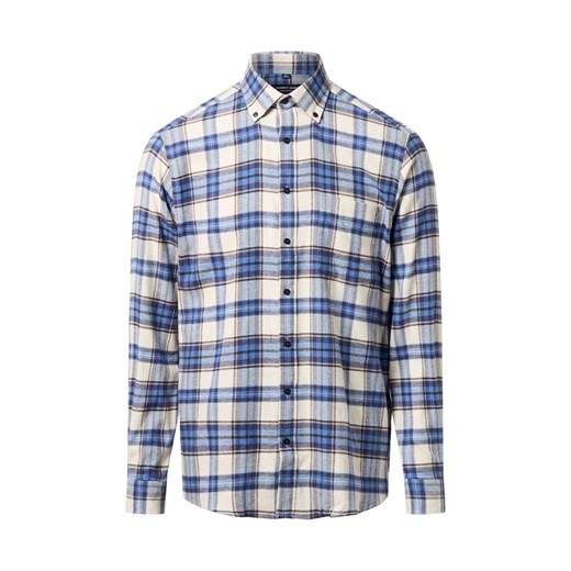 Andrew James Męska koszula flanelowa Mężczyźni Regular Fit Bawełna écru w kratkę ze sklepu vangraaf w kategorii Koszule męskie - zdjęcie 186677278