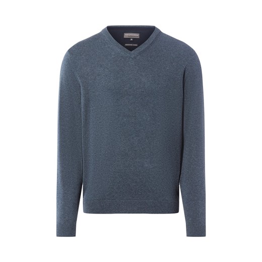 Finshley & Harding Sweter z zawartością kaszmiru Mężczyźni Bawełna indygo marmurkowy ze sklepu vangraaf w kategorii Swetry męskie - zdjęcie 186677299