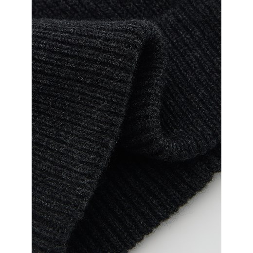 Reserved - Wełniana czapka z kaszmirem - ciemnoszary Reserved ONE SIZE Reserved