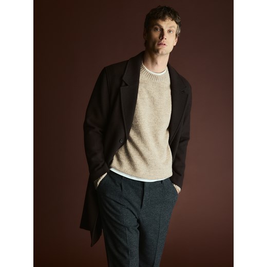 Reserved - Sweter z domieszką wełny - beżowy ze sklepu Reserved w kategorii Swetry męskie - zdjęcie 186677555