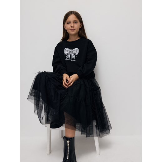 Reserved - Tiulowa spódnica z kokardkami - czarny ze sklepu Reserved w kategorii Spódnice dziewczęce - zdjęcie 186677855