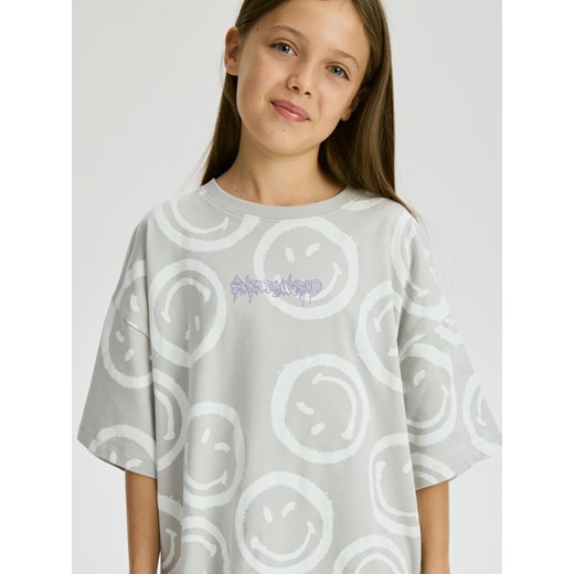 Reserved - T-shirt SmileyWorld® - jasnoszary ze sklepu Reserved w kategorii Bluzki dziewczęce - zdjęcie 186678077