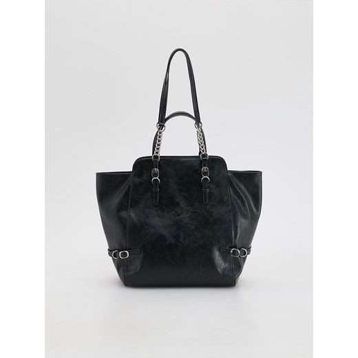 Reserved - Torebka shopper z klamrami - czarny ze sklepu Reserved w kategorii Torby Shopper bag - zdjęcie 186678266