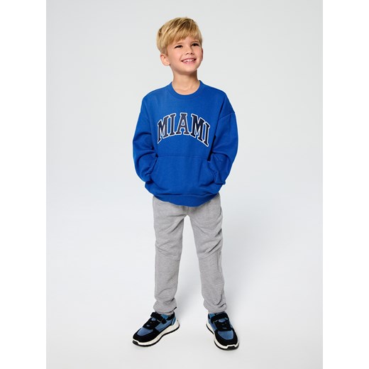 Sinsay - Bluza crewneck z napisem - niebieski Sinsay 110 (4-5 l) Sinsay