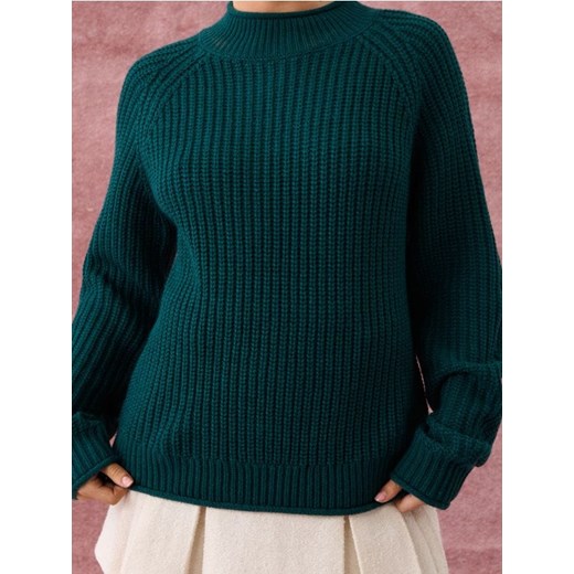 Sinsay - Sweter o grubym splocie - zielony - id: 246FJ-71X - marki Sinsay - 186679496 Sinsay - Sweter o grubym splocie - zielony ze sklepu Sinsay w kategorii Swetry damskie - zdjęcie 186679496