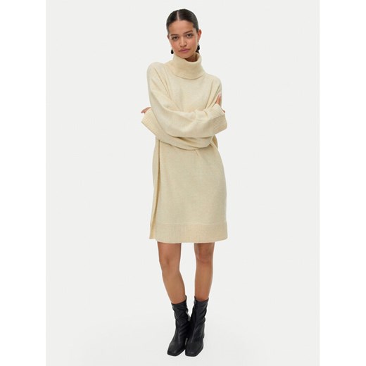 Vero Moda Sukienka dzianinowa Aquarius 10331900 Beżowy Regular Fit ze sklepu MODIVO w kategorii Sukienki - zdjęcie 186680077
