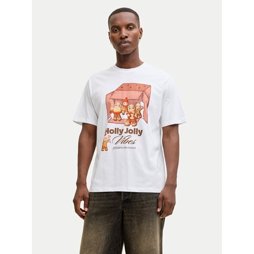 Jack & Jones T-Shirt Holiday Cartoon 12287550 Biały Relaxed Fit ze sklepu MODIVO w kategorii T-shirty męskie - zdjęcie 186680107