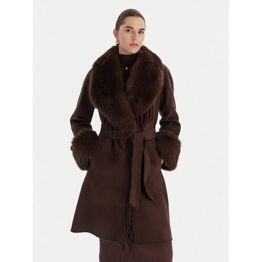 Marciano Guess Płaszcz wełniany 5BGL46 7125A Brązowy Regular Fit ze sklepu MODIVO w kategorii Płaszcze damskie - zdjęcie 186680136