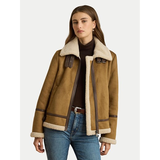 LAUREN RALPH LAUREN Kurtka z imitacji skóry 297P04122002 Brązowy Regular Fit ze sklepu MODIVO w kategorii Kurtki damskie - zdjęcie 186680158