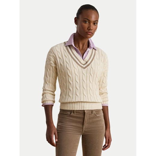 LAUREN RALPH LAUREN Sweter 200979662003 Écru Relaxed Fit ze sklepu MODIVO w kategorii Swetry damskie - zdjęcie 186680179