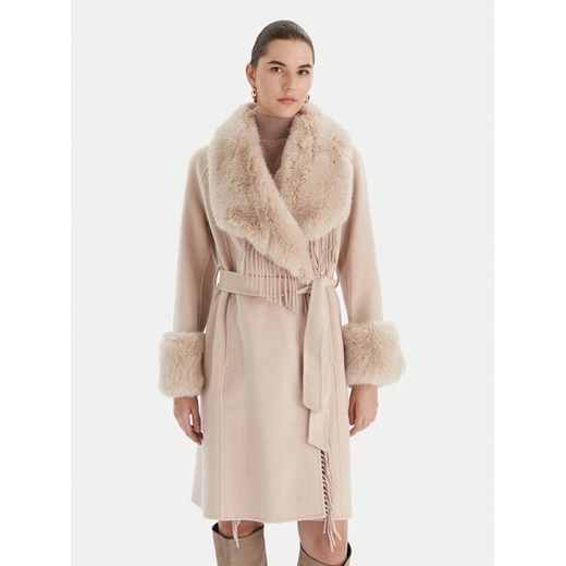 Marciano Guess Płaszcz wełniany 5BGL46 7125A Beżowy Regular Fit ze sklepu MODIVO w kategorii Płaszcze damskie - zdjęcie 186680185